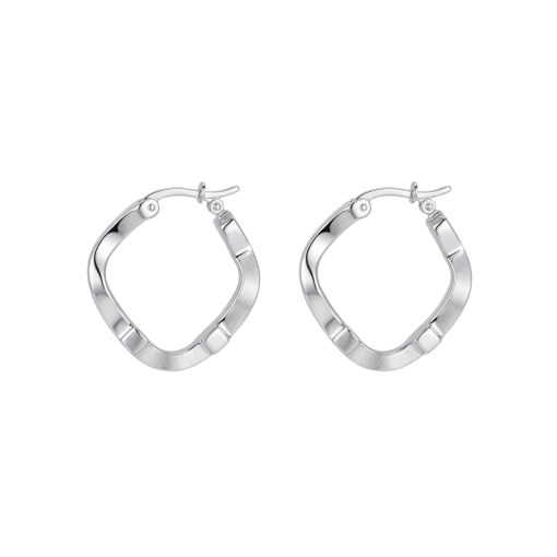 Orecchini a Cerchio in Oro Bianco 750‰ 18KT - (2,90 gr.)