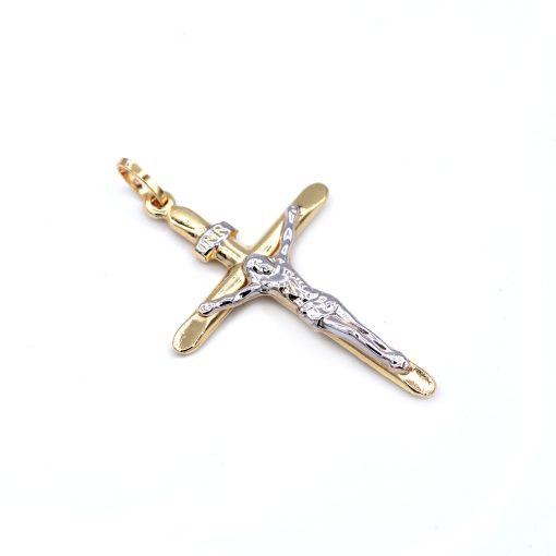 Croce in Oro Giallo e Bianco 750‰ 2,5 gr