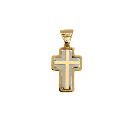 Croce in Oro Giallo e Bianco 750‰ 2,1 gr.