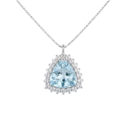 CIONDOLO  ACQUAMARINA E BRILLANTI 3,23 ct.