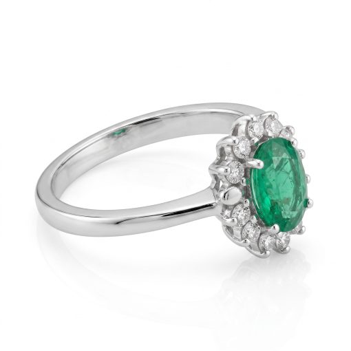 Anello Smeraldo e Brillanti - 0,055 ct.