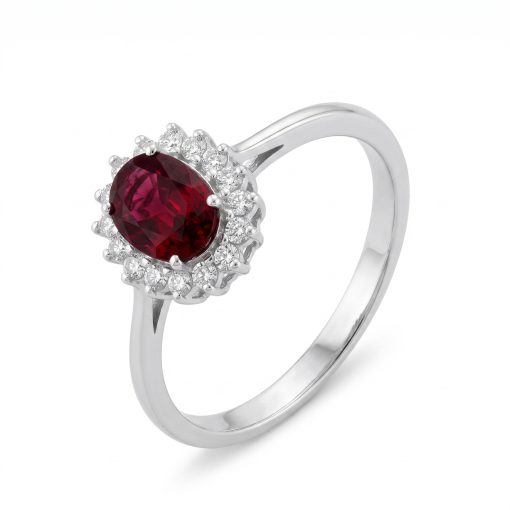 Anello Rubino e Brillanti - 0,055 ct.