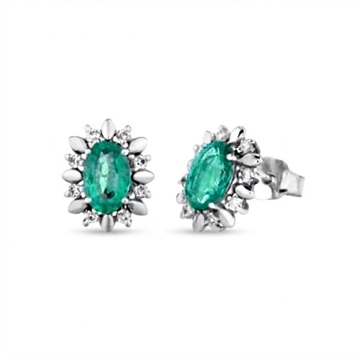 Orecchini Smeraldo e Brillanti – 0,11 ct.
