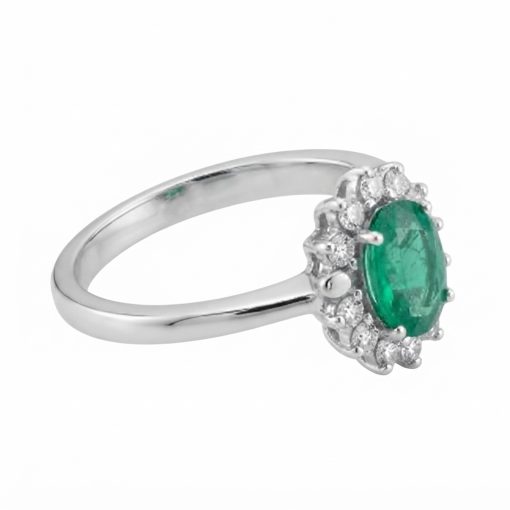 Anello Smeraldo e Brillanti - 0,055 ct.