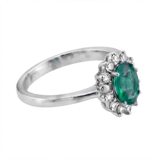 Anello Smeraldo e Brillanti - 0,055 ct.