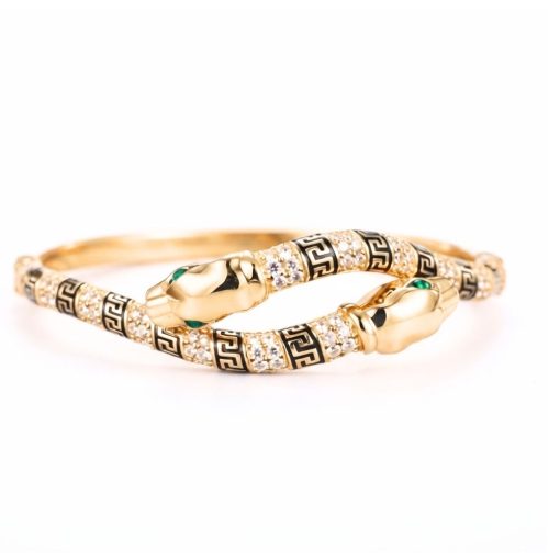 Bracciale Pantera in Oro Giallo 750‰ e Zirconi 13,90 gr.