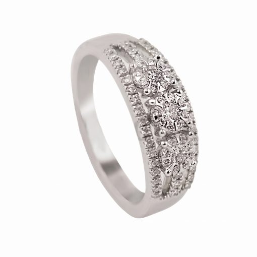Anello Trilogy  0.46 ct oro Bianco