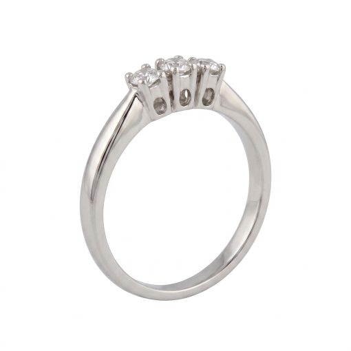 Anello Trilogy 0.27 ct  oro bianco