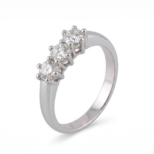 Anello Trilogy 0.45 ct in oro bianco