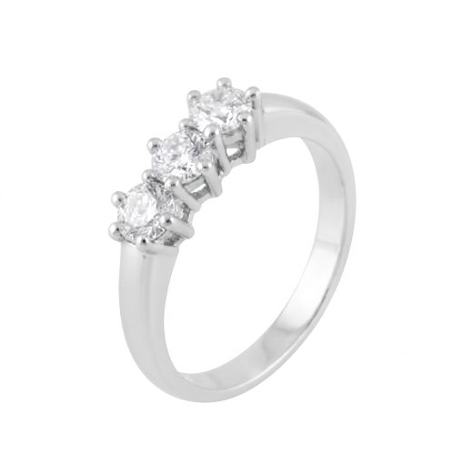 Anello Trilogy 0.45 ct in oro bianco