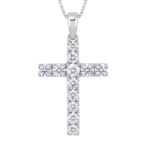 Croce Oro 18KT Bianco e Diamanti 2,78 gr.
