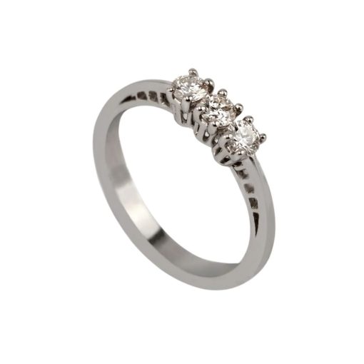 Anello Trilogy in oro bianco 0.42 ct