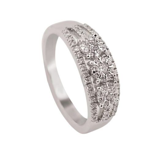 Anello Trilogy  0.46 ct oro Bianco