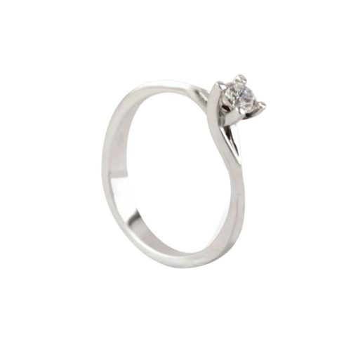 Anello Solitario 0.08 ct in oro bianco