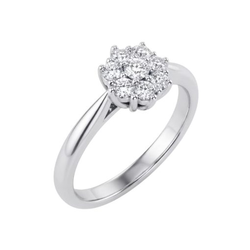 Anello Solitario in Oro Bianco 750‰ con Diamante da 0.75 ct