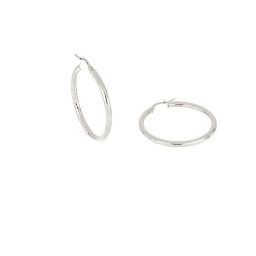 Orecchini a Cerchio in Oro Bianco 750‰ 18KT - (3,32 gr.)
