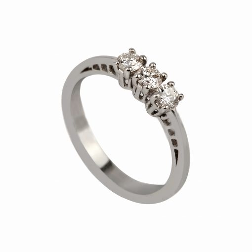 Anello Trilogy in oro bianco 0.42 ct