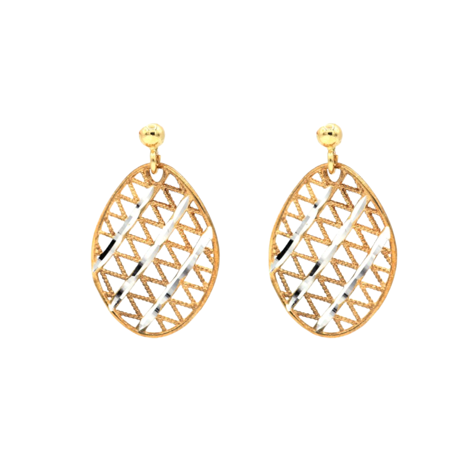 Orecchini in ORO 750‰ Giallo e Bianco 3,1 gr.
