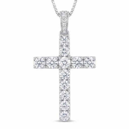 Croce Oro 18KT Bianco e Diamanti 2,78 gr.