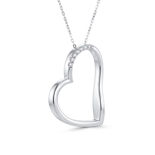 Ciondolo a Cuore trafilato con Brillanti 0,05 ct.