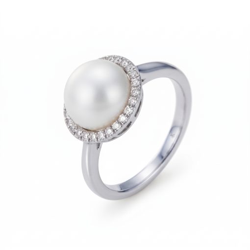 Anello in oro bianco 750‰ e Perla Australiana