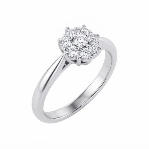 Anello Solitario in Oro Bianco 750‰ con Diamante da 0.75 ct