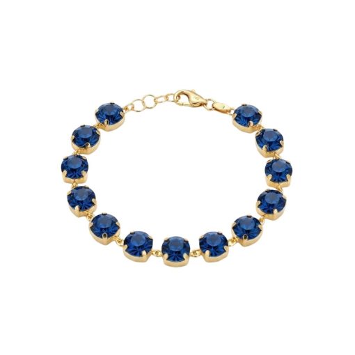 Bracciale in argento Dorato e cristalli blu