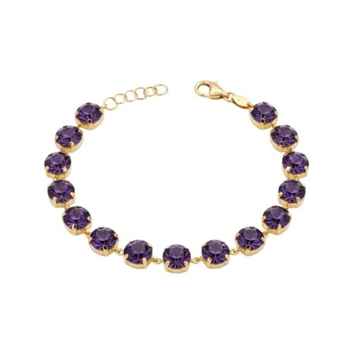 Bracciale in argento Dorato e cristalli viola