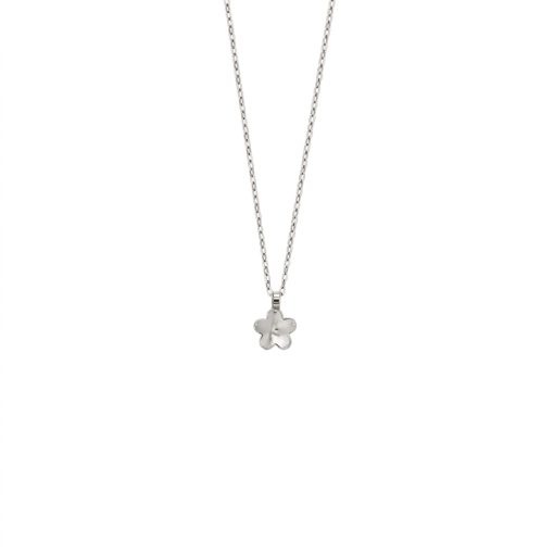 Collana corta in argento rodiato con cristallo di trifoglio di Fantasy