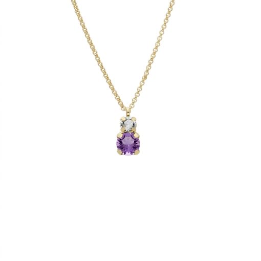 Collana corta in argento dorato con cristallo di Jasmine