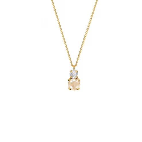 Collana corta in argento dorato con cristallo di Jasmine