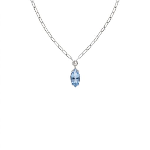 Collana corta in argento rodiato con cristallo di Azalea