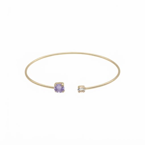 Bracciale in argento dorato con cristallo di Jasmine