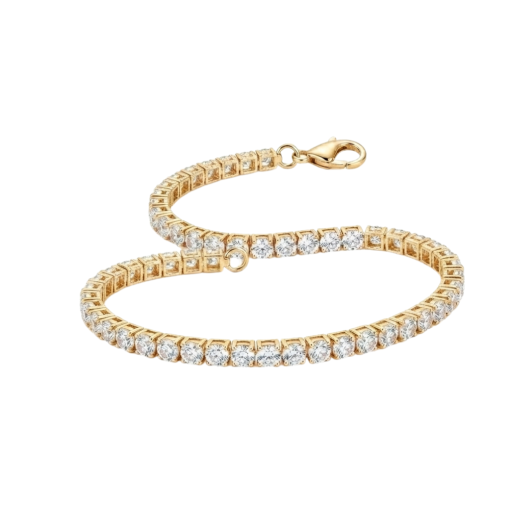 BRACCIALE TENNIS IN ARGENTO DORATO 15.5CM