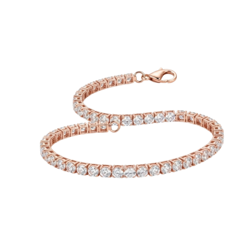 BRACCIALE TENNIS IN ARGENTO ROSE 15.5CM