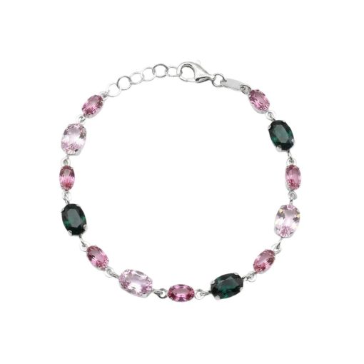 Bracciale in argento rodiato e cristalli multicolori ogp