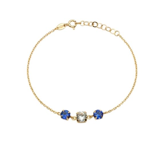 Bracciale in argento dorato e cristalli multicolori ov3
