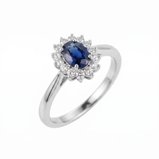Anillo de zafiro y brillantes
