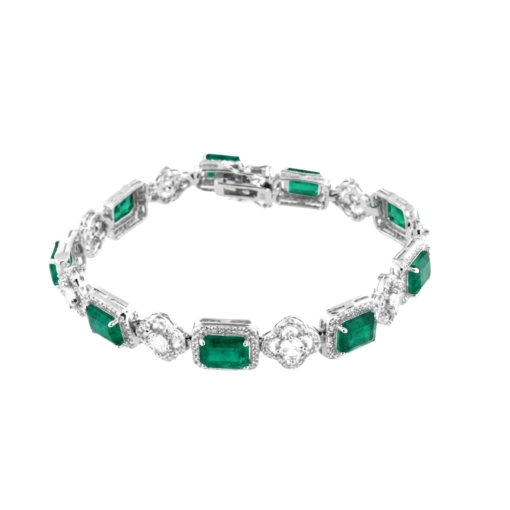 Bracciale in Argento 925 con zirconi smeraldo
