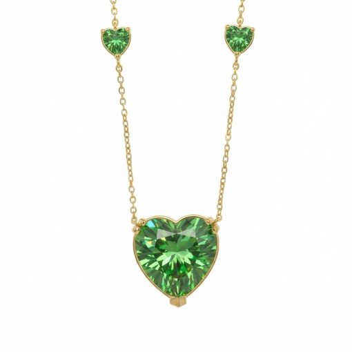 Collana in Argento 925 cuore verde