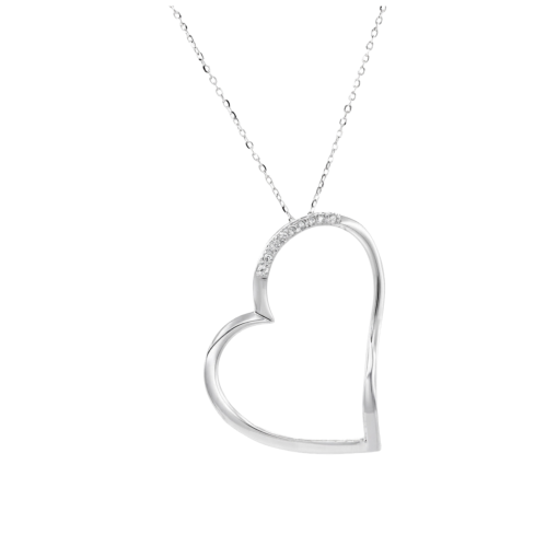 Ciondolo a Cuore trafilato con Brillanti 0,05 ct.