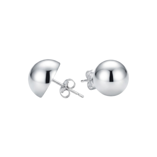 Orecchini a mezza sfera in Oro Bianco 750‰